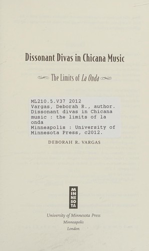 Cover for Dissonant divas in chicana music