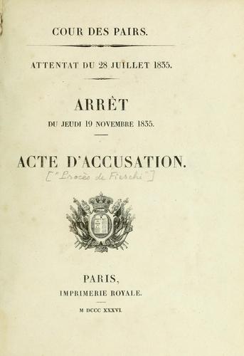 Cover for Attentat du 28 juillet, 1835