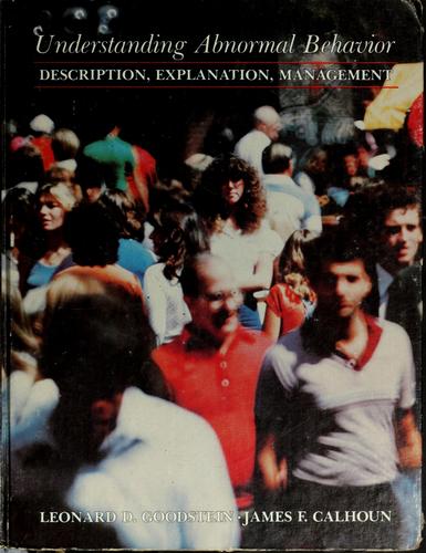 Cover for Understanding abnormal behavior
