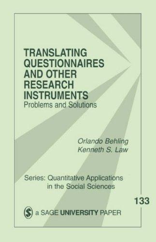 Cover for Translating Questionnaires and Other Research Instruments