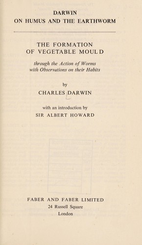 Cover for Darwin on humus and the earthworms