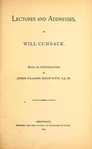 Cover for Lectures and addresses