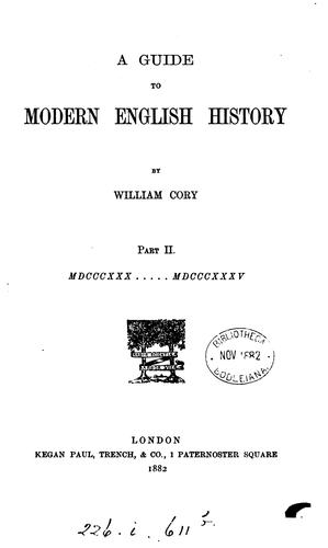 Cover for A guide to modern English history