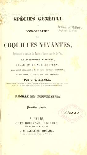 Cover for Spécies général et iconographie des coquilles vivantes