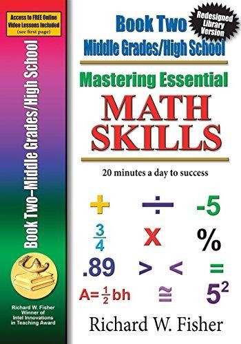 Cover for Mastering essential math skills. Book two, Middle grades/high school : 20 minutes a day to success