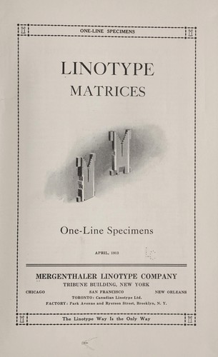 Cover for Linotype matrices