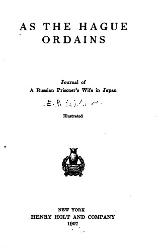 Cover for As the Hague ordains
