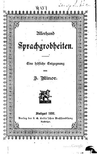Cover for Allerhand Sprachgropheiten: Eine höfliche Entgenung