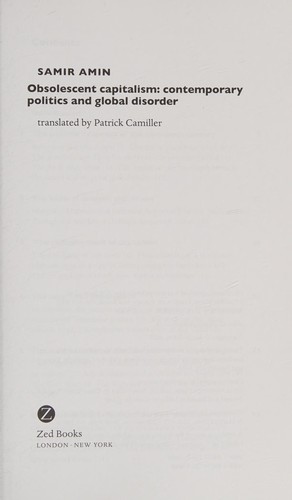 Cover for Obsolescent capitalism
