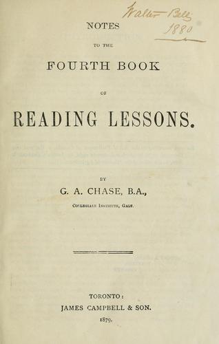 Cover for Notes to the fourth book of reading lessons