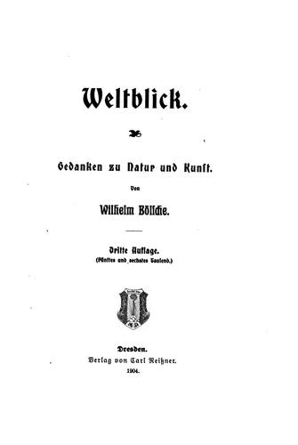 Cover for Weltblick: Gedanken zu Natur und Kunst