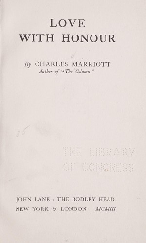 Cover for Love with honour
