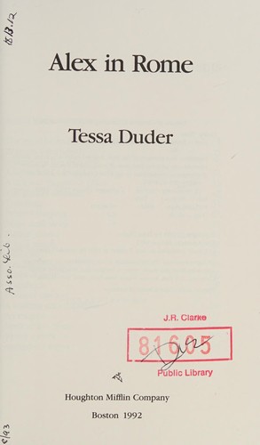 Cover for Alex in Rome