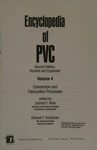 Cover for Encyclopedia of PVC, Second Edition (Encyclopedia of PVC)