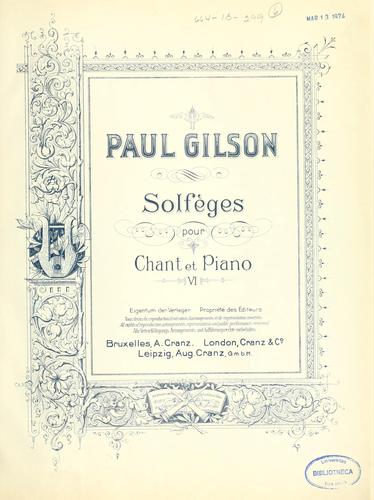 Cover for Solfèges pour chant et piano