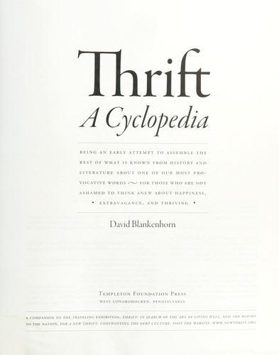 Cover for Thrift