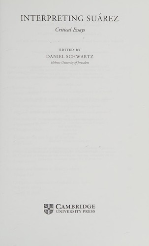 Cover for Interpreting Suárez