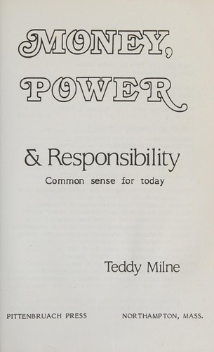 Cover for Money, power & responsibility