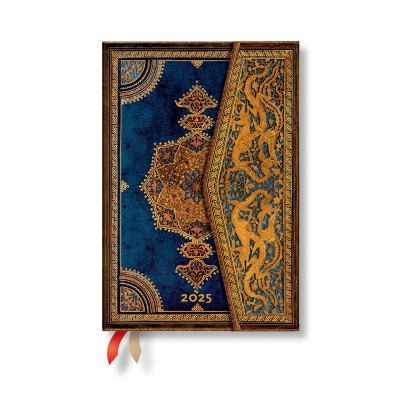 Cover for Safavid Indigo (Safavid Binding Art) Mini 12-Month Verso Hardback Dayplanner 2025 (Wrap Closure)