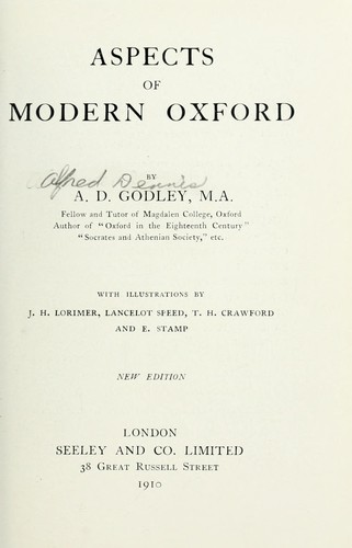 Cover for Aspects of modern Oxford