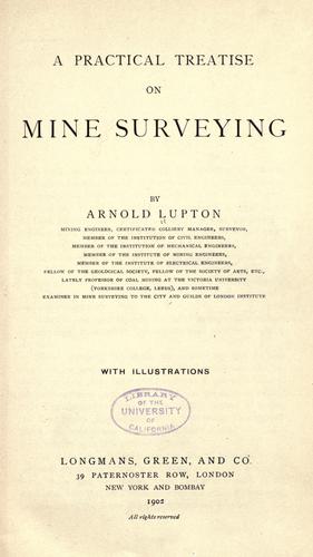 Cover for A practical treatise on mine surveying