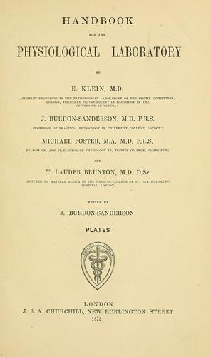 Cover for Handbook for the physiological laboratory