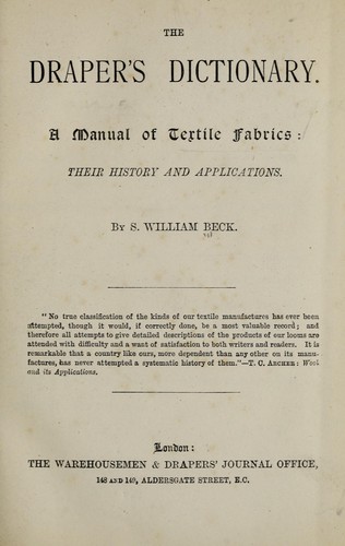 Cover for The draper's dictionary