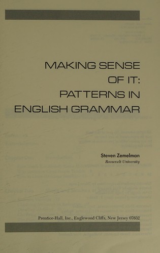 Cover for Making sense of it
