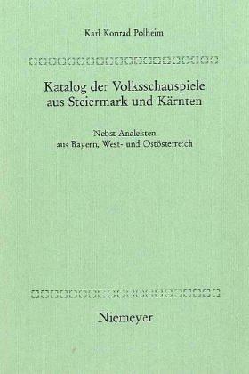 Cover for Katalog der Volksschauspiele aus Steiermark und Kärnten