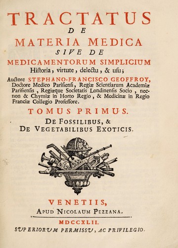 Cover for Tractatus de materia medica, sive de medicamentorum simplicium historia, virtute, delectu & usu