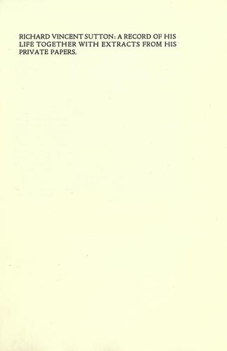 Cover for Richard Vincent Sutton