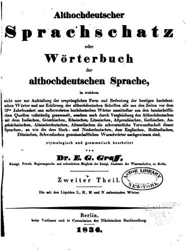 Cover for Althochdeutscher sprachschatz