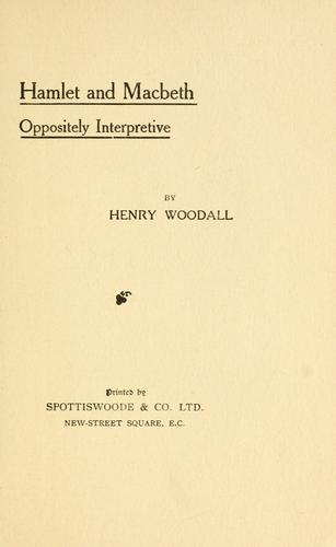 Cover for Hamlet and Macbeth, oppositely interpretive.