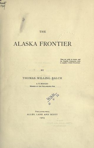 Cover for Alaska frontier