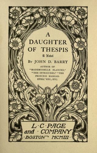 Cover for A daughter of Thespis