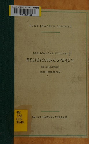 Cover for Jüdisch-christliches Religionsgespräch in neunzehn Jahrhunderten