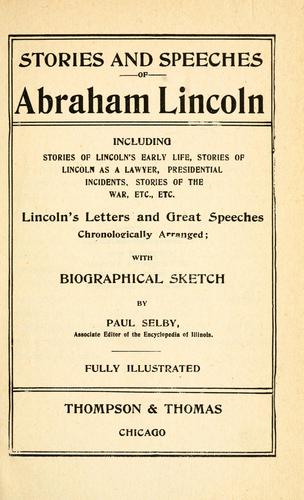 Cover for Stories and speeches of Abraham Lincoln