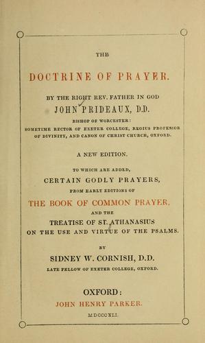 Cover for The doctrine of prayer