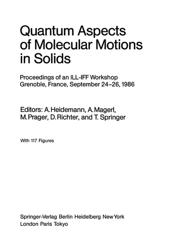 Cover for Quantum Aspects of Molecular Motions in Solids