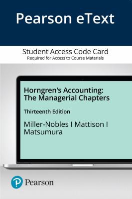 Cover for Pearson EText Horngren's Accounting