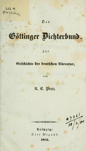 Cover for Göttinger Dichterbund