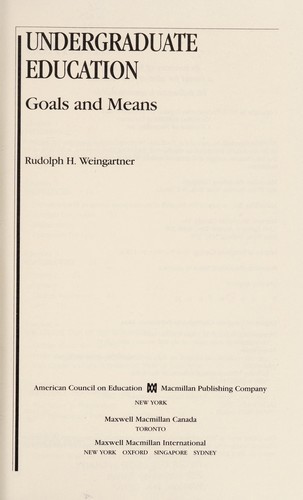 Cover for Undergraduate education