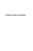 Cover for La fable au siècle des Lumières 1715-1815