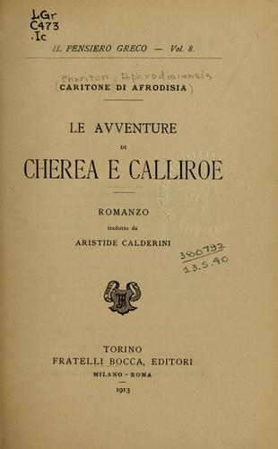 Cover for Le avventure di Cherea e Calliroe