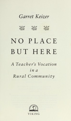 Cover for No place but here