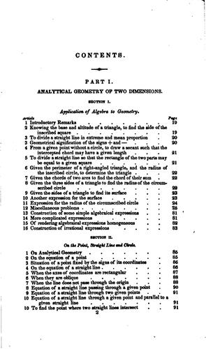 Cover for The Elements of Analytical Geometry: Comprehending the Doctrine of the Conic Sections, and the ...