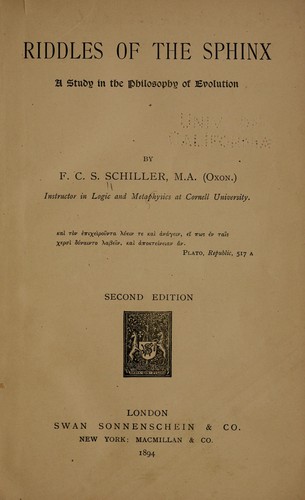 Cover for Riddles of the sphinx