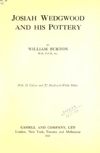 Cover for Josiah Wedgwood and his pottery
