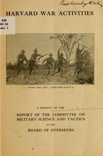 Cover for Harvard war activities