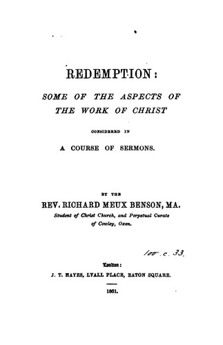 Cover for Redemption, a course of sermons